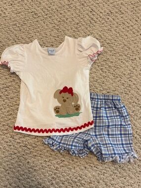 Bailey Boys Blue and White Plaid Short set size 4T